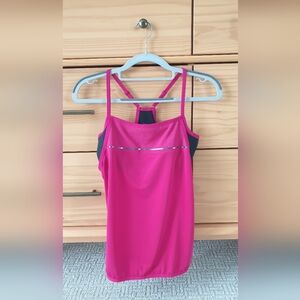 Nike Pink and Black Dri-FIT Tank Top With Build In Bra Size XS
